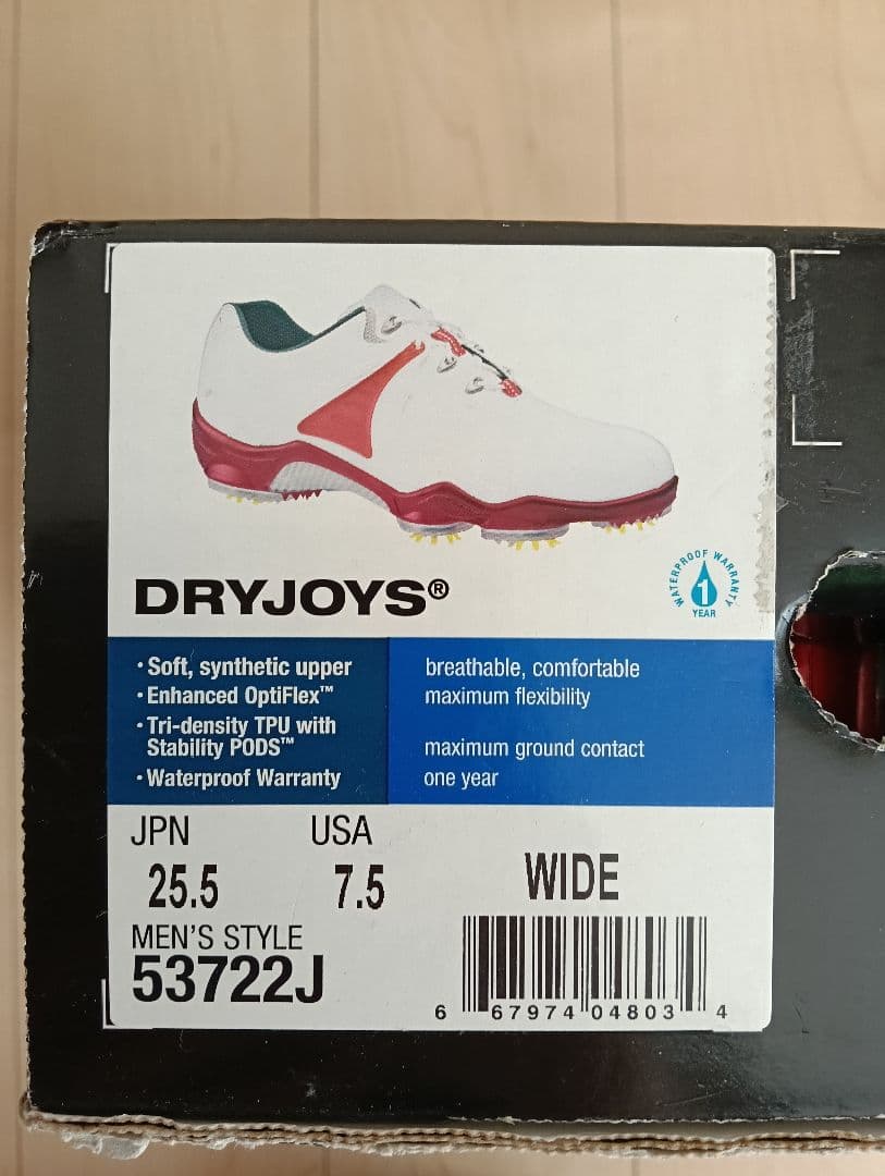 FootJoy ゴルフシューズ DRYJOYS ホワイト/レッド　25.5cm