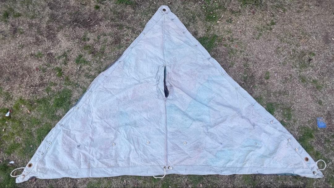 スウェーデン軍 三角 軍幕 USED コットン④