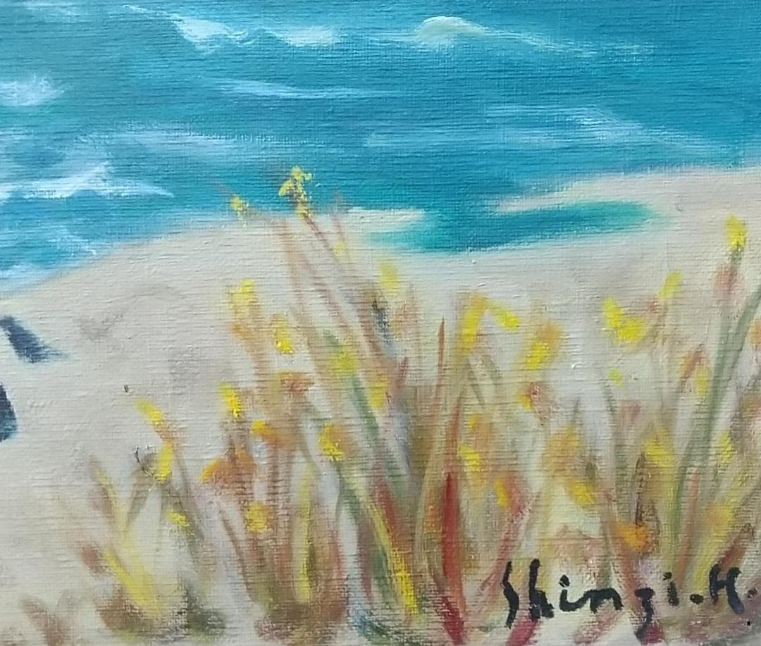 「親不知海岸」油絵 F6 絵画 油彩画 風景画 アート