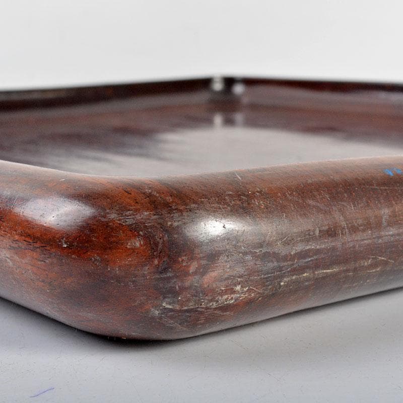 中国　唐木紫檀製　無垢刳り貫き　煎茶盆　香盆　M　R4359B