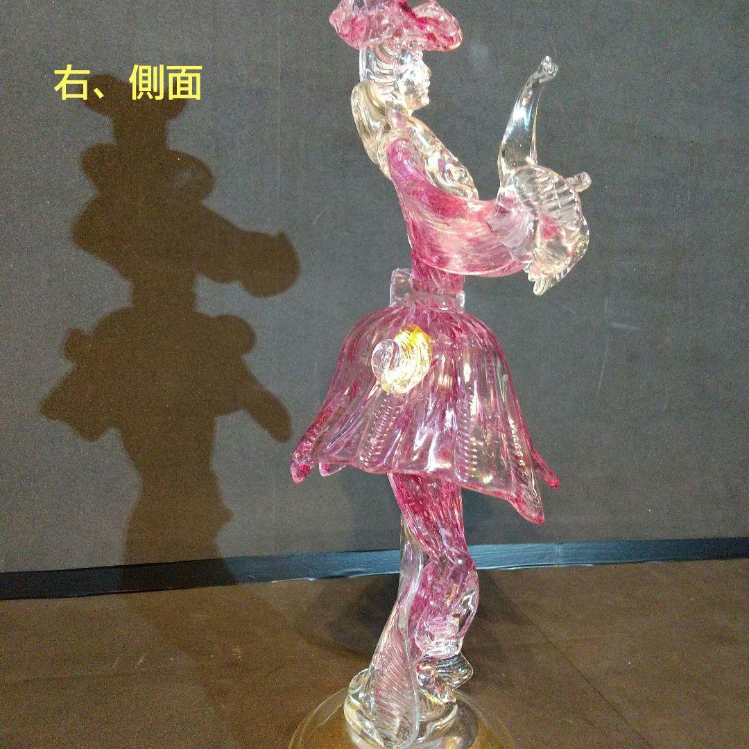 ベネチアンガラス フィギュリン ムラ―ノガラス ピンク 工芸品 貴重