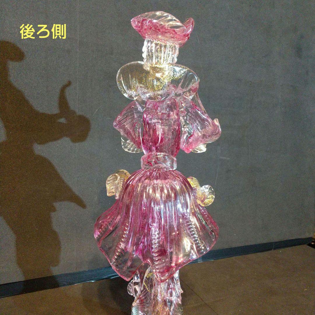ベネチアンガラス フィギュリン ムラ―ノガラス ピンク 工芸品 貴重