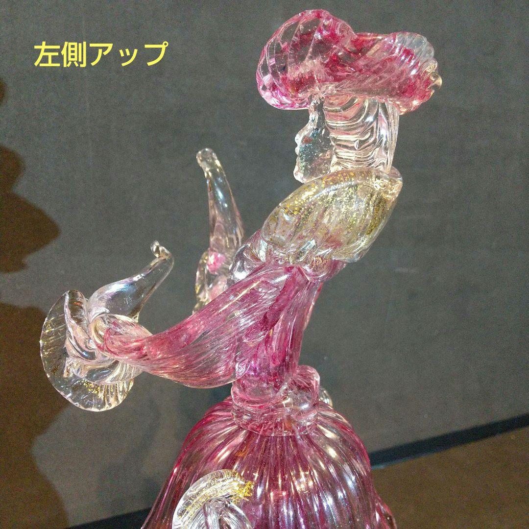 ベネチアンガラス フィギュリン ムラ―ノガラス ピンク 工芸品 貴重