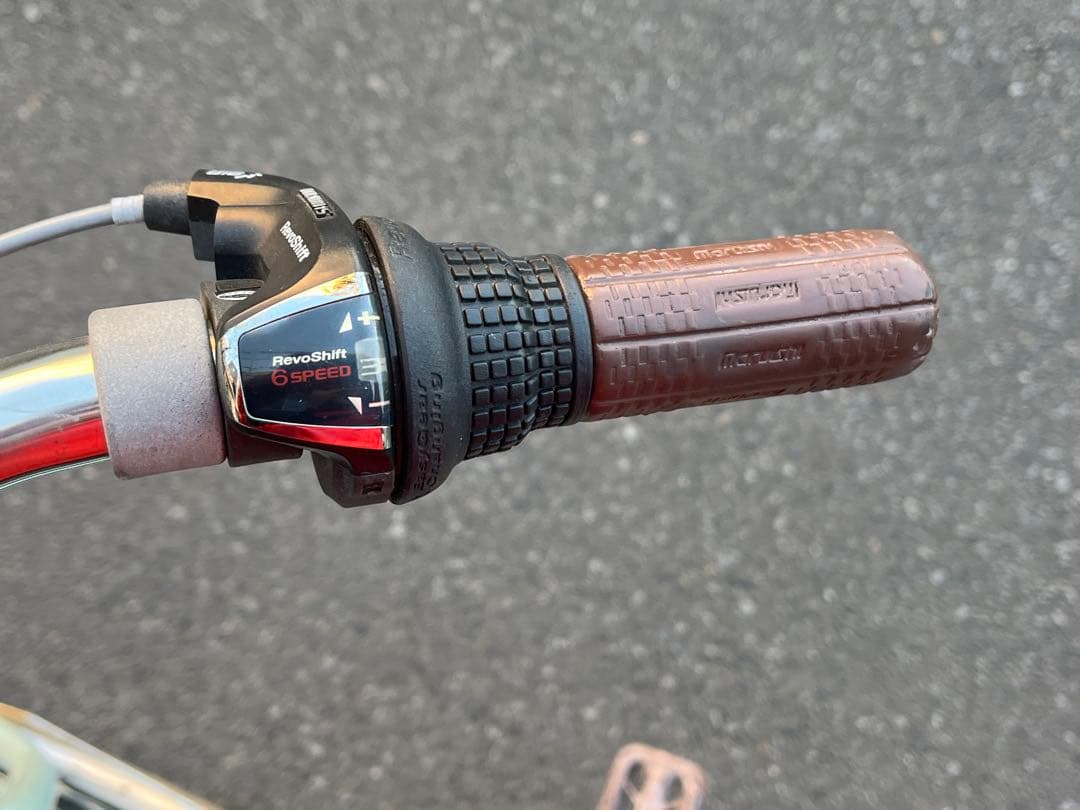 中古LEDオートライト6段変速自転車★27インチ★大型カゴ★ミント※配達地域限定
