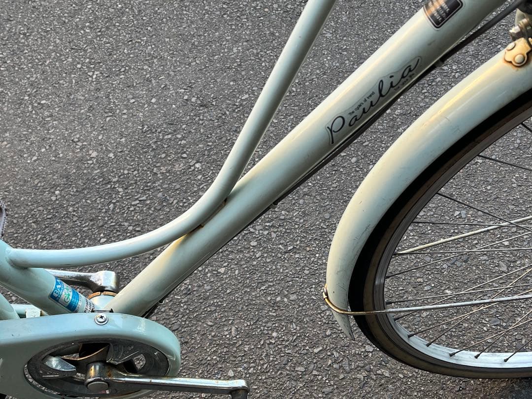 中古LEDオートライト6段変速自転車★27インチ★大型カゴ★ミント※配達地域限定