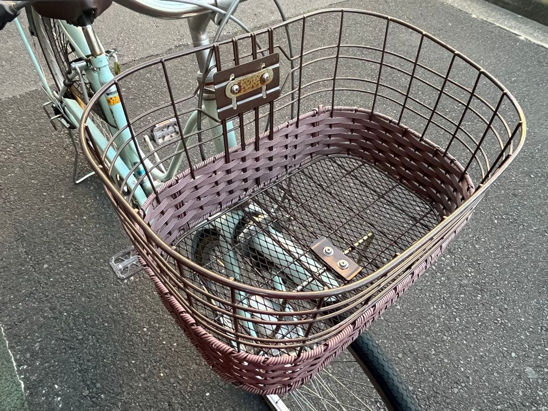 中古LEDオートライト6段変速自転車★27インチ★大型カゴ★ミント※配達地域限定