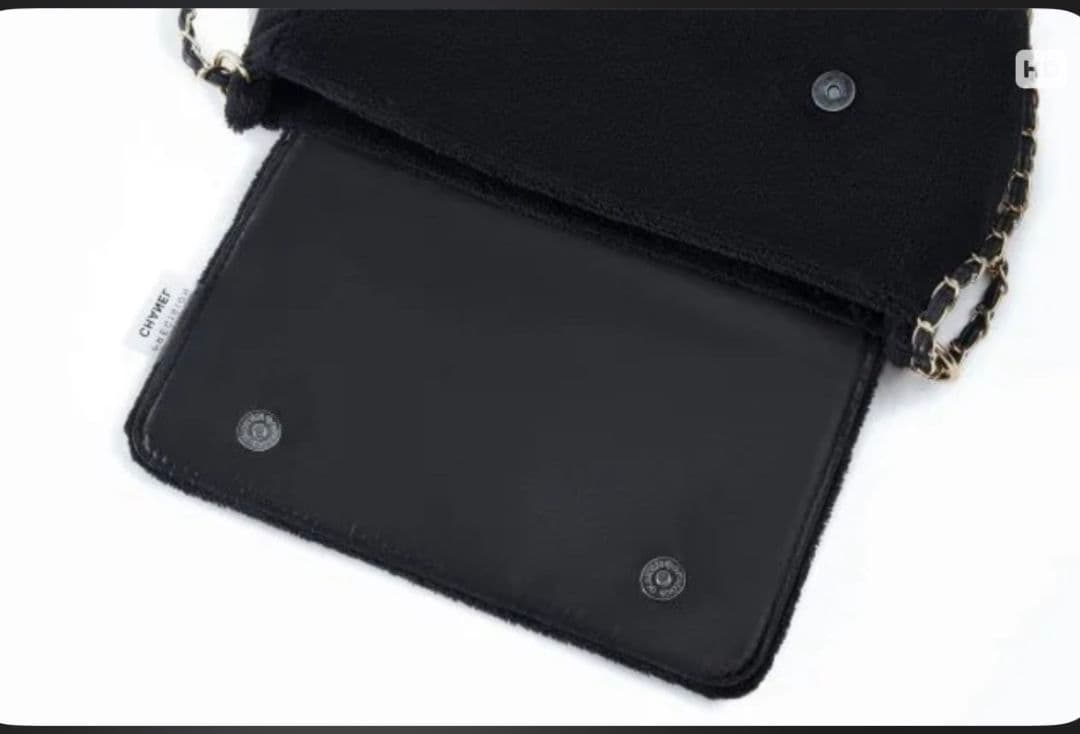 CHANEL ノベルティ黒 ショルダーバッグ ホワイトロゴ付き