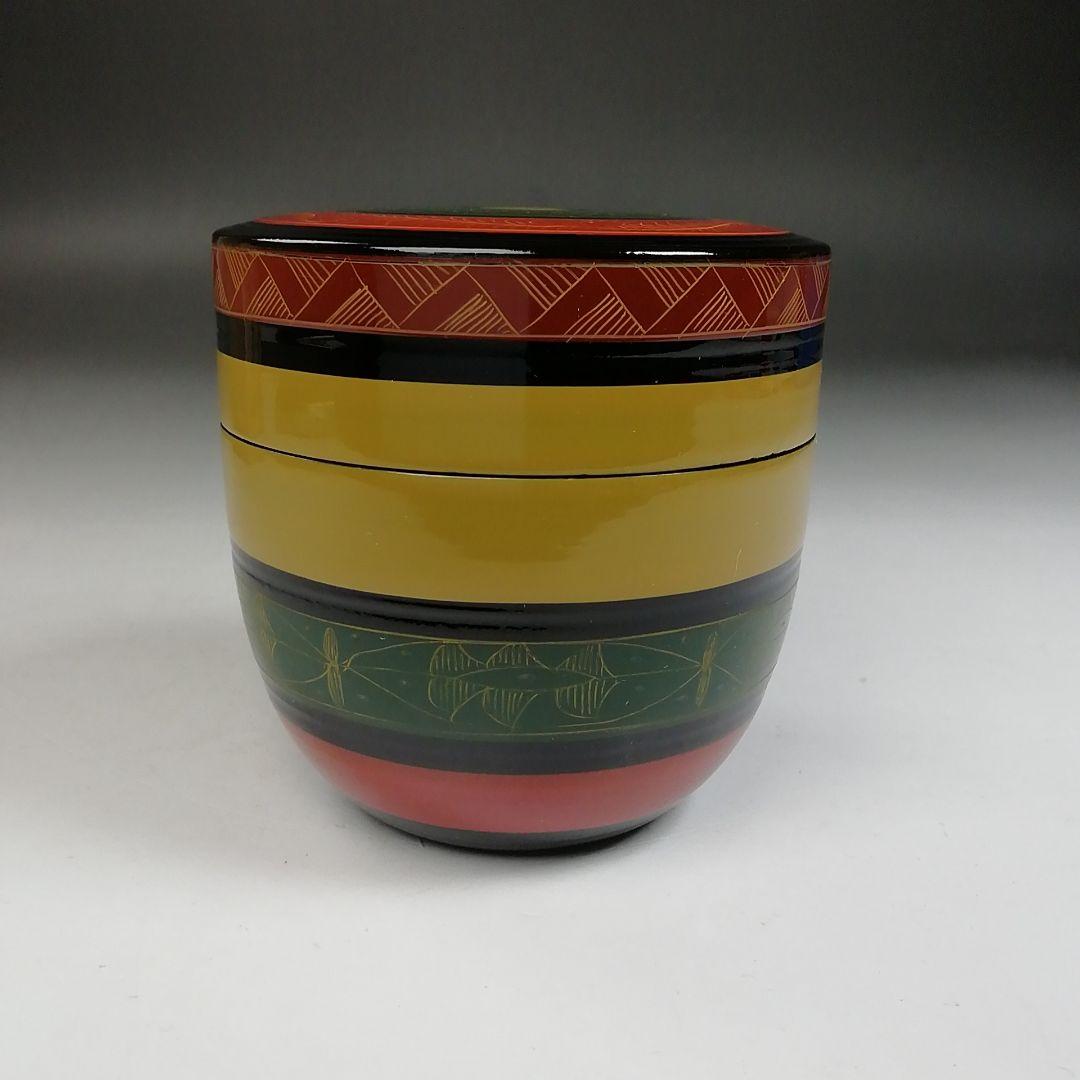 Ｗ１７６　棗　『唐物写　独楽棗』『中村湖彩 造』　共箱　茶道具