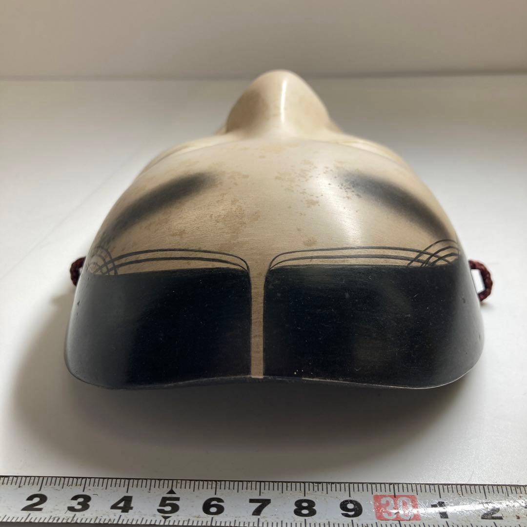 木彫　能面　箱付　約L21㎝東な7-1214②