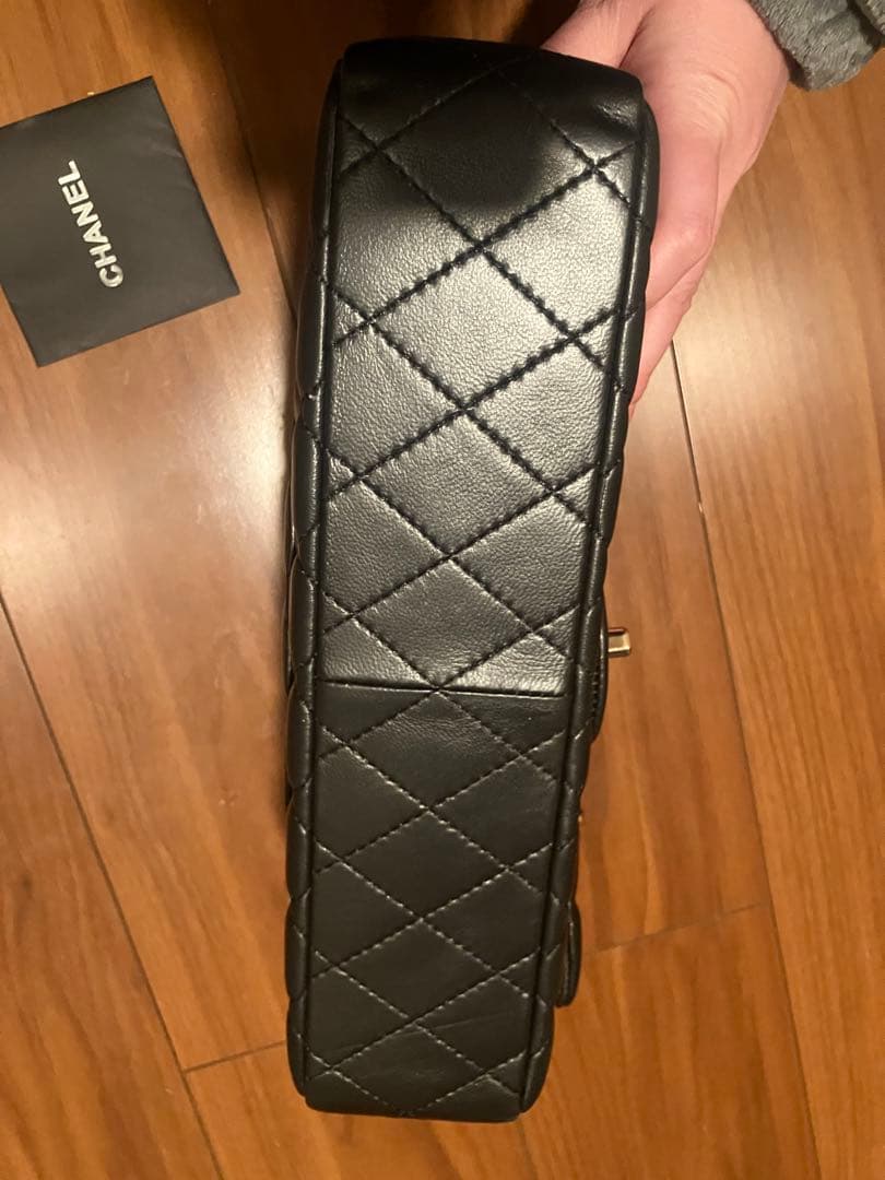 美品　CHANEL ノベルティ　ダブルチェーン　フラップバッグ　30 ゴールド