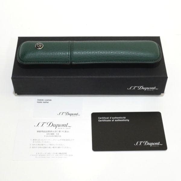 デュポンS.T.Dupont 007128 レザーペンケース 1本用グリーン新品