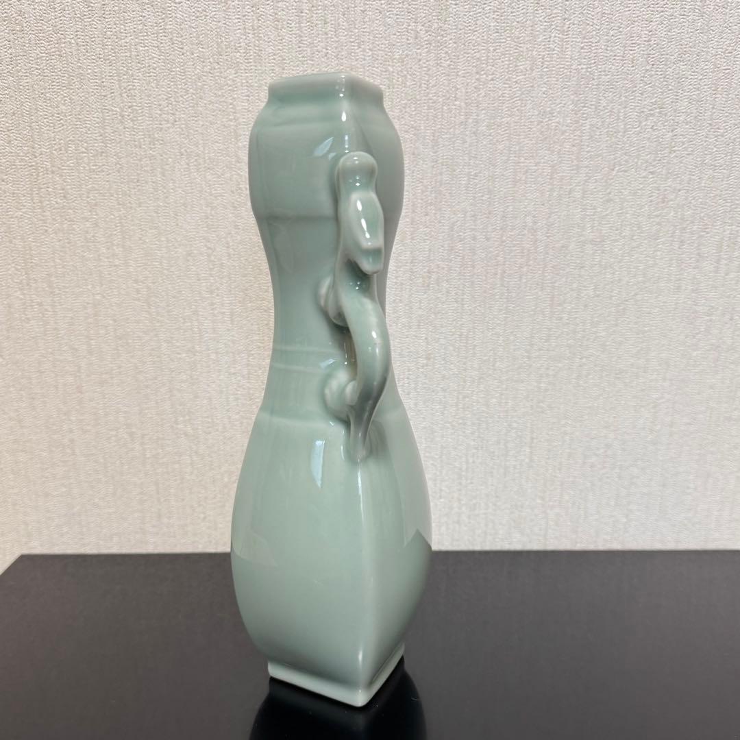 茶道具 《花入》青磁 鳳凰耳瓶