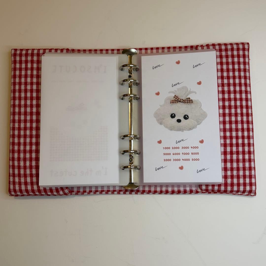 ふわふわわんちゃん　バインダーカバー　リフィルセット　A6 韓国