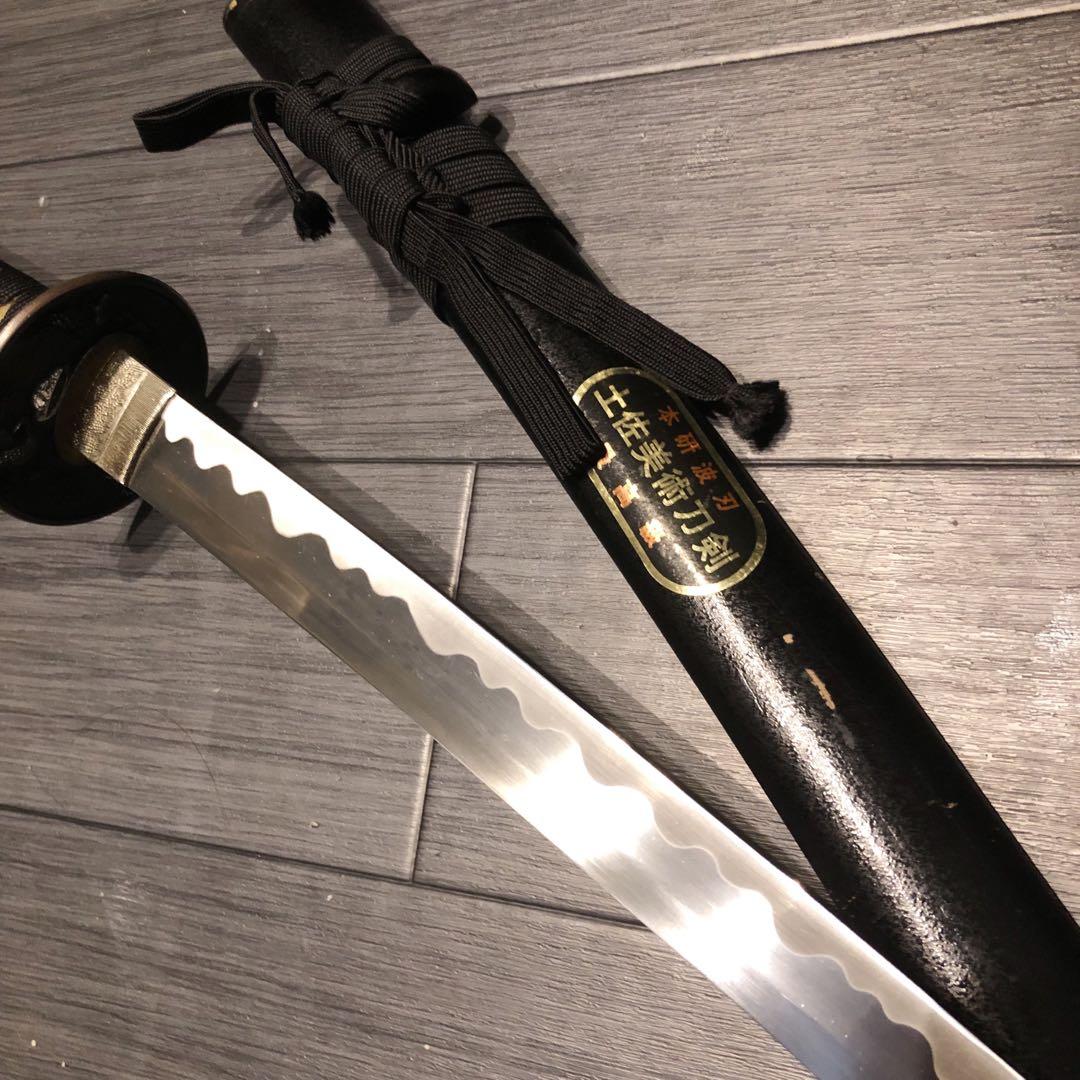 高級模造刀　居合刀　土佐美術刀剣　黒拵え　亜合金刀身　名刀