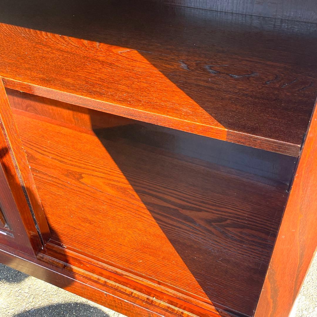 国産品 欅無垢材食器棚 水屋箪笥 ダイニングボード キッチンボード 茶棚 茶箪笥