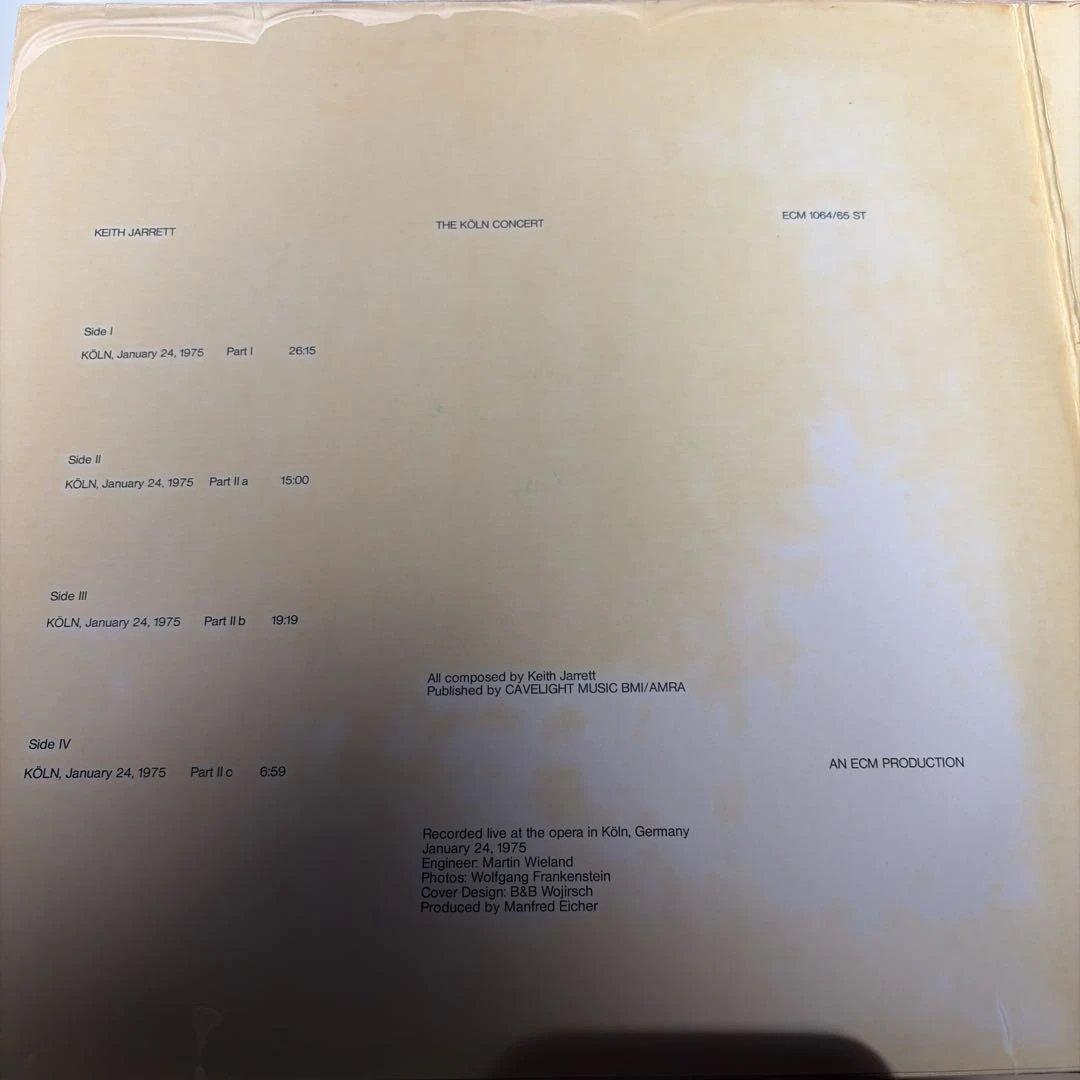 [レコード 完オリ] Keith Jarrett Köln Concert LP