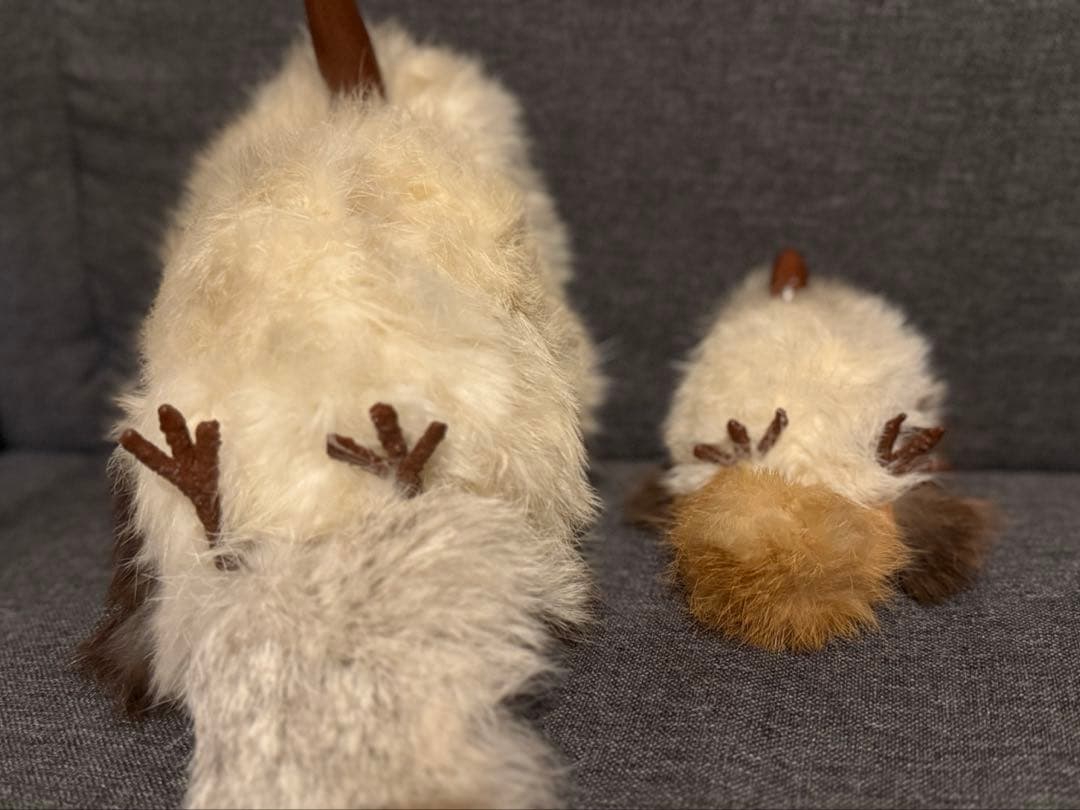 【レトロ】 リアルファー ぬいぐるみ カワセミ フクロウ 鳥 アンティーク