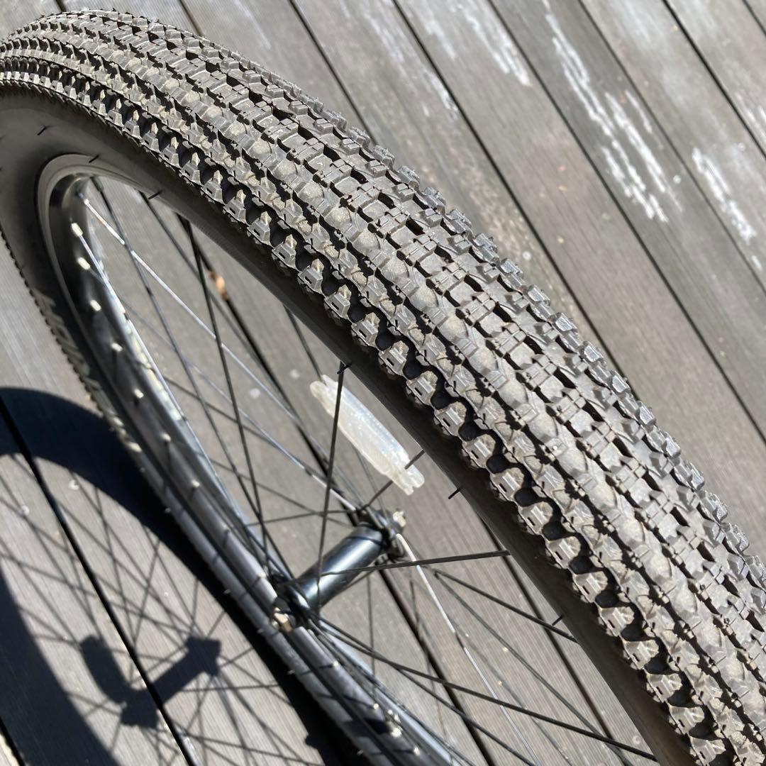 26インチMTB前後タイヤホイール（リア7速フリー、米式バルブアダプタ）セット