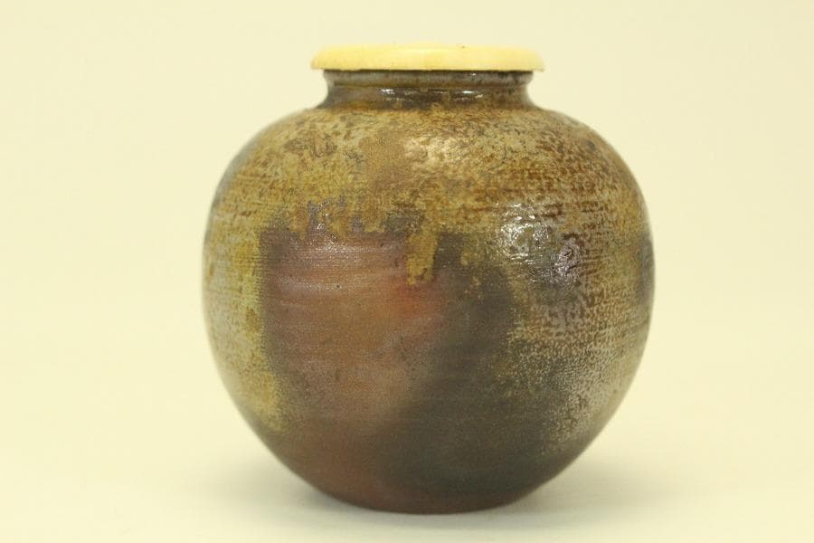 茶道具 備前 文淋茶入 美品(A781)