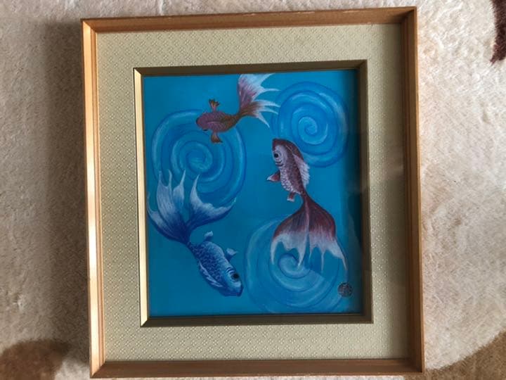 金魚絵画