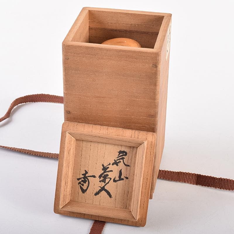 茶道具　尾形乾山作　竹文　茶入　袱紗付　玄々斎極め箱　M　R7707