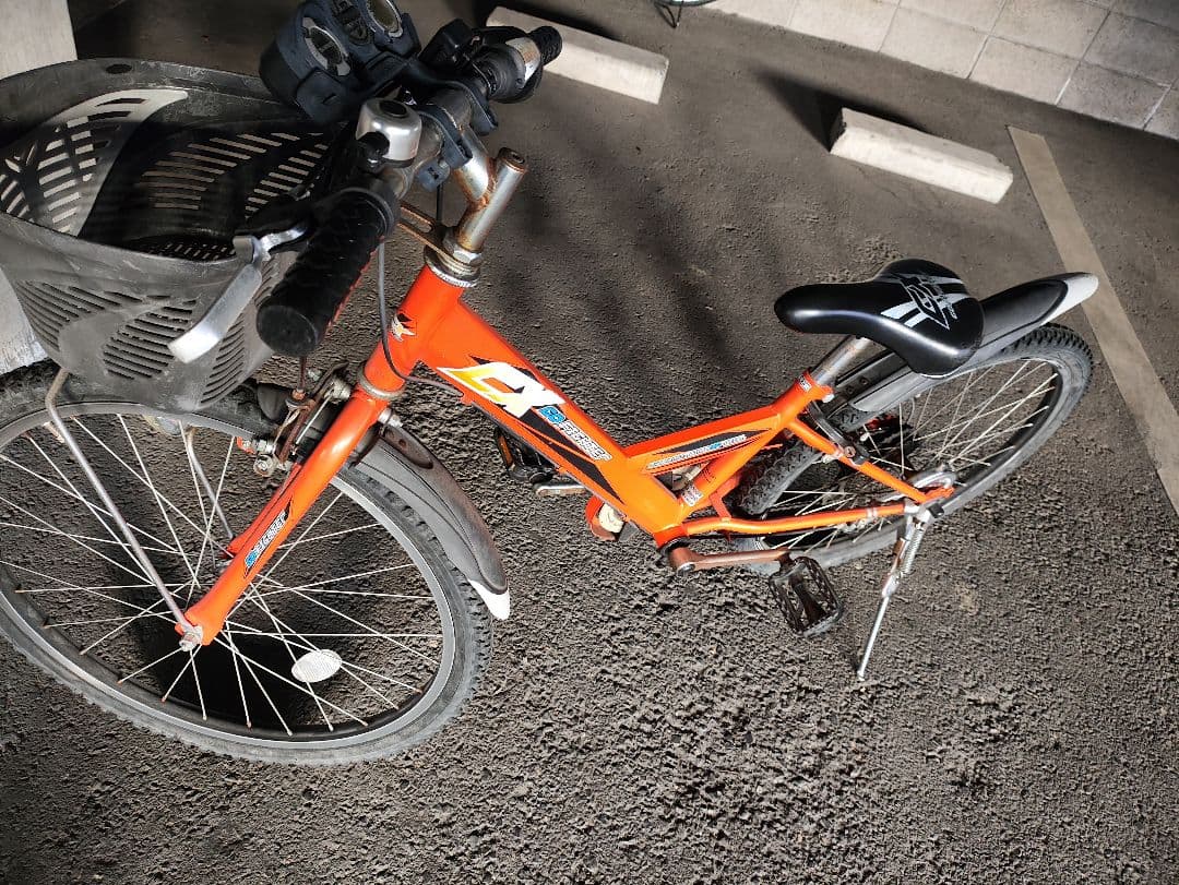 子供用自転車オレンジ キッズバイク 前カゴ付き