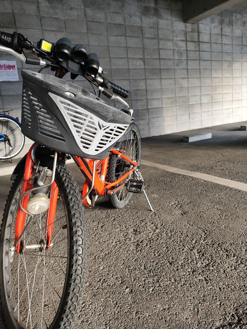 子供用自転車オレンジ キッズバイク 前カゴ付き