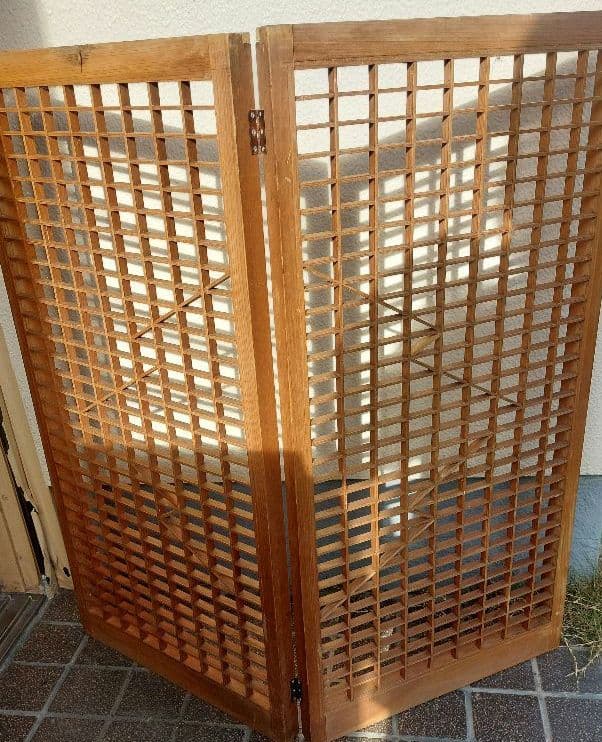 ★骨董品　古民具　木製格子屏風2