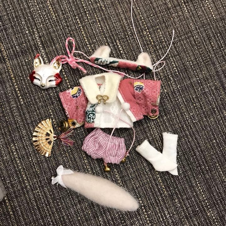 オビツ11 ねんどろいど どーる 服 ハロウィン 黒猫 着物 きつね 和風セット