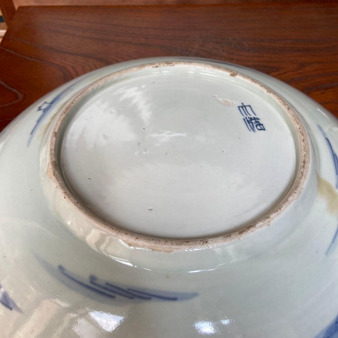 古伊万里染付風景図大皿