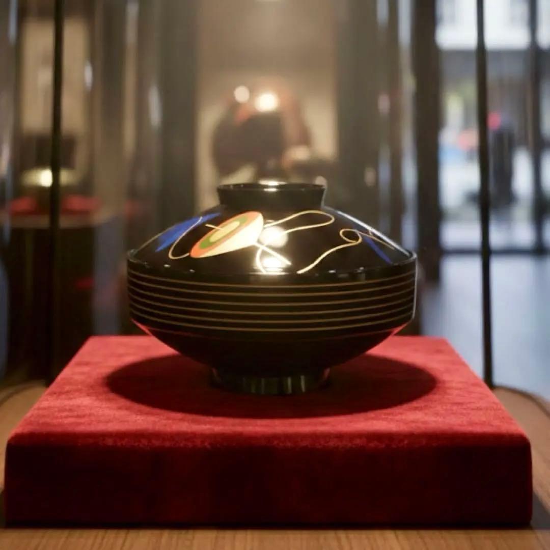 【時代物】金沢漆器 能作謹製 独楽蒔絵 千筋吸物椀×5客セット縁起物 民藝