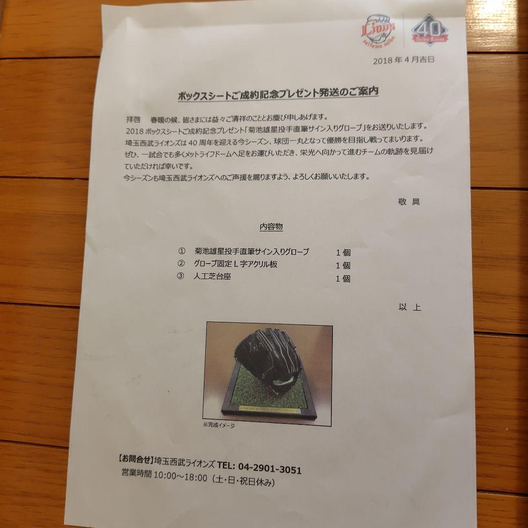 超貴重品　菊池雄星　直筆サイン入りグローブ　西武ライオンズ　球団公式　非売品