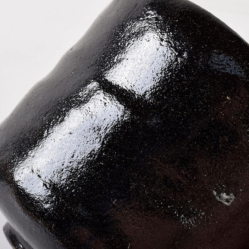 HCM　茶道具　伊東陶山造　黒楽筒茶碗　共布共箱　V　R8149