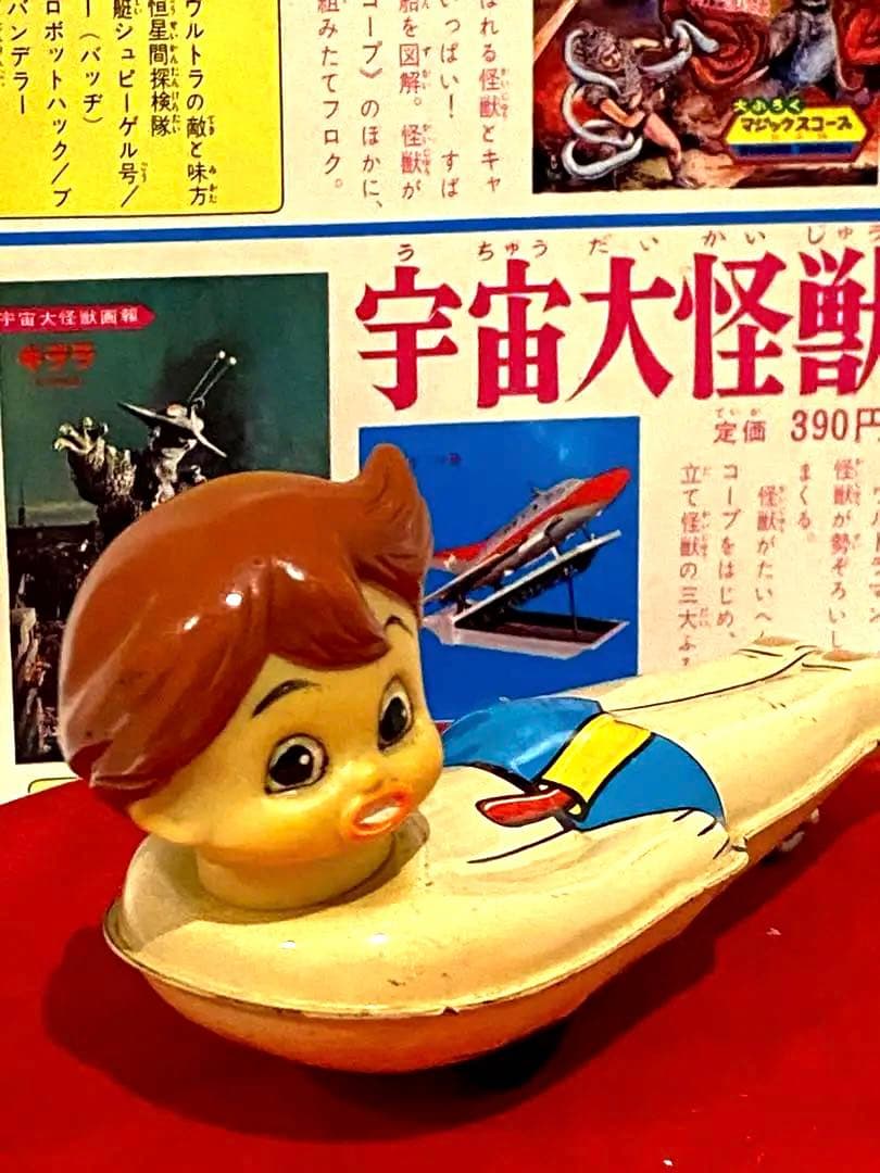 昭和のヒーロー達】可動品★1960年超レトロな狼少年ケン三輪車のブリキトイ