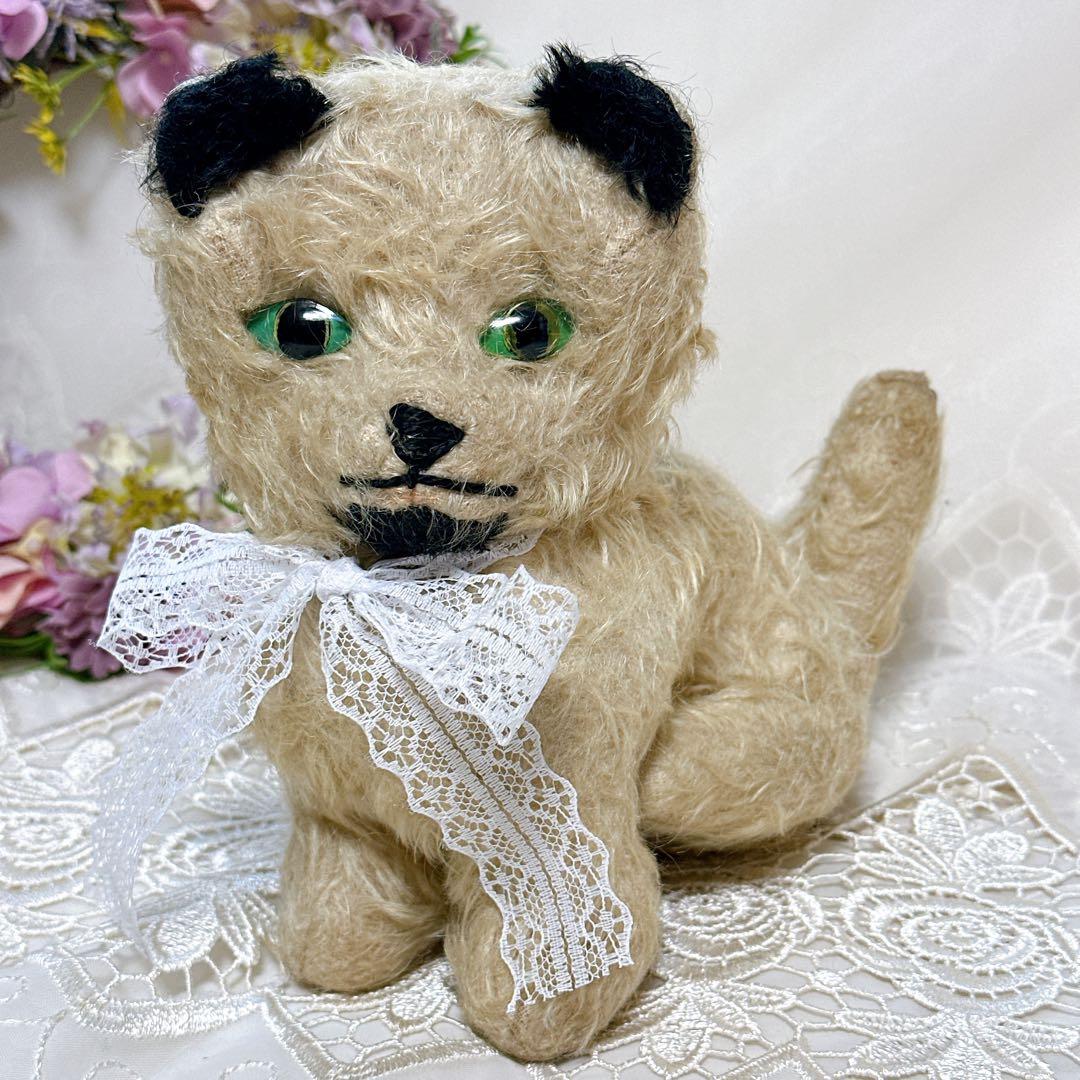 ❤️アンティーク❤️ 猫　四つ足のぬいぐるみ　オルゴール　チルターン？　Cat