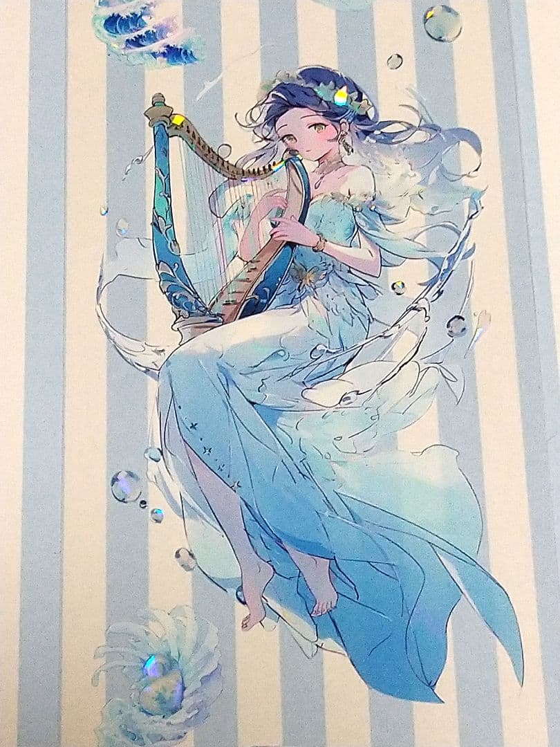 廃盤品✩J1052＃海囚(贝壳光)汐雾切り売り海外人物マステ女の子人魚AIマステ