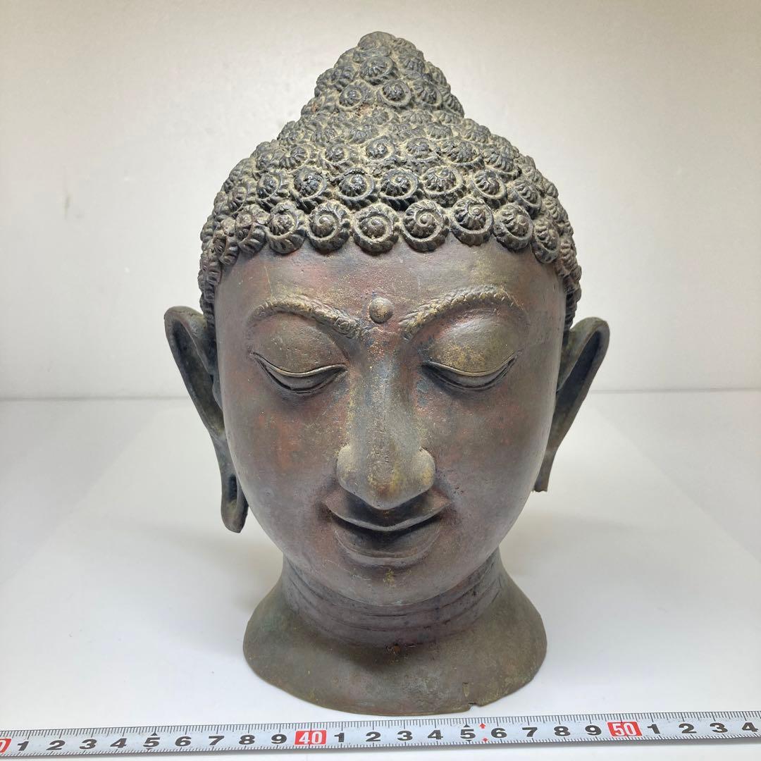古銅　チベット仏　仏頭　2773g トヒサ　東さ7-0331①