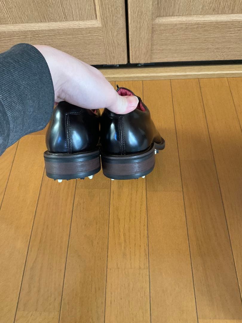 新品 未使用 パーリーゲイツ ゴルフシューズ 革靴 ブラック 26.5