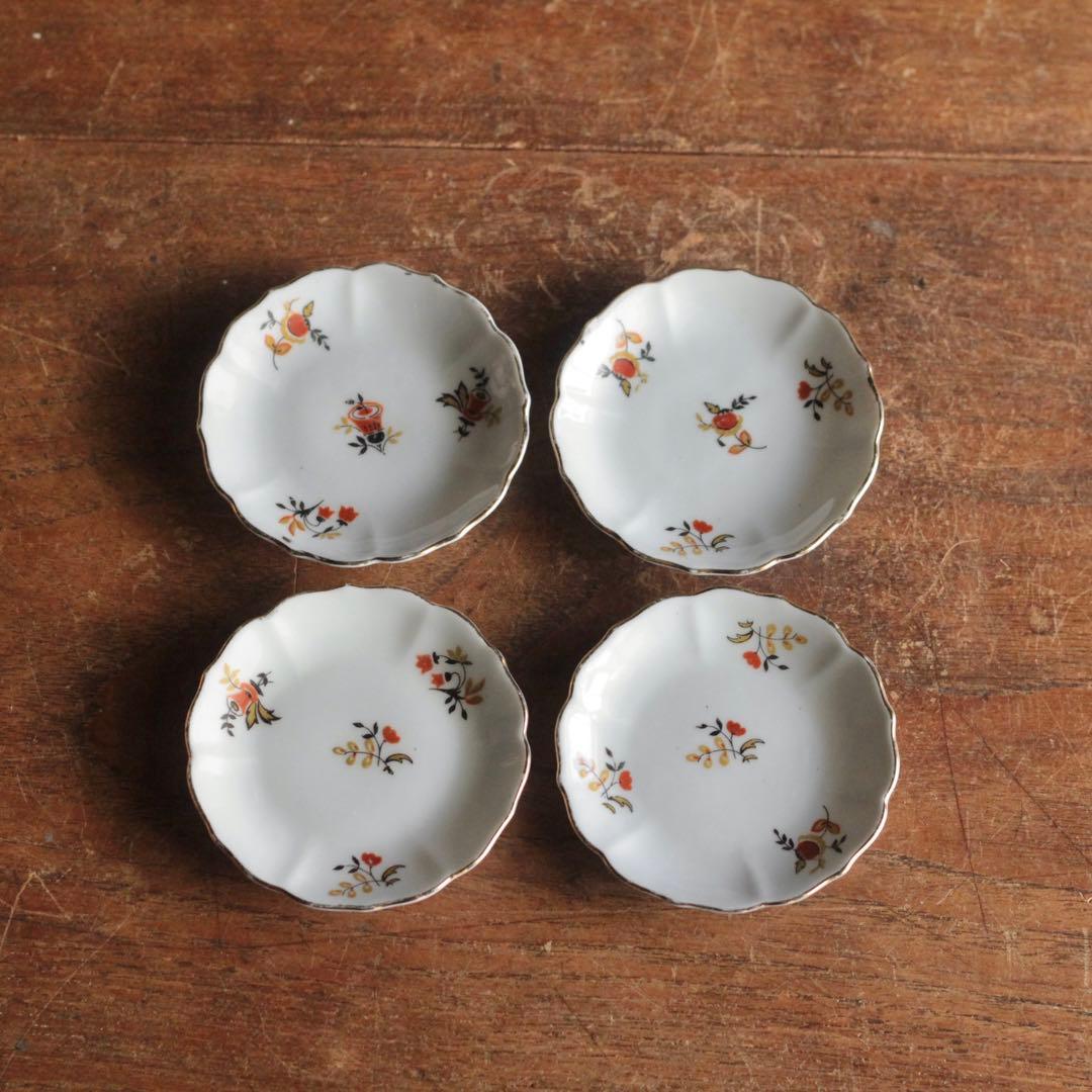 チェコ かわいらしい 小皿 4枚セット 古道具 アンティーク