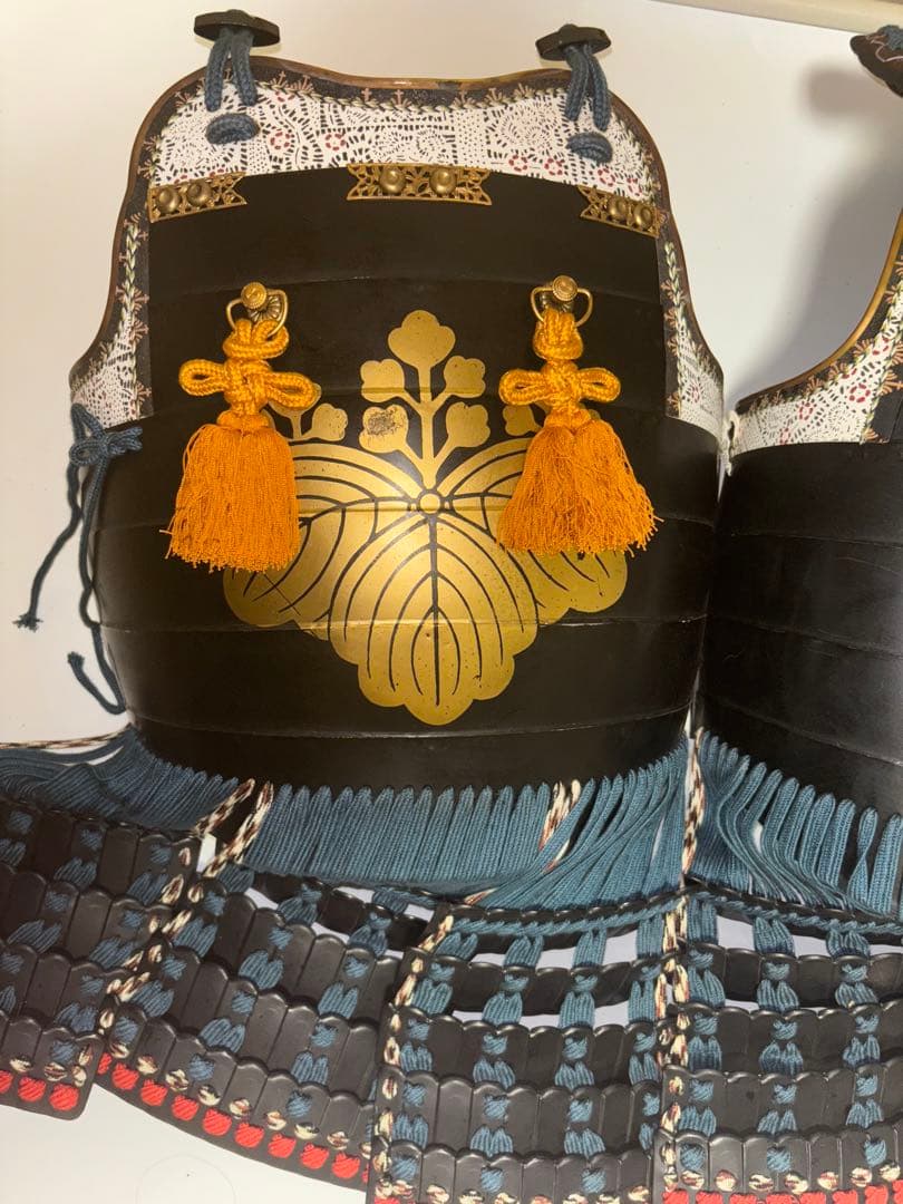 美品！丸武工房製　等身大甲冑　紺糸威伊予札二枚胴具足