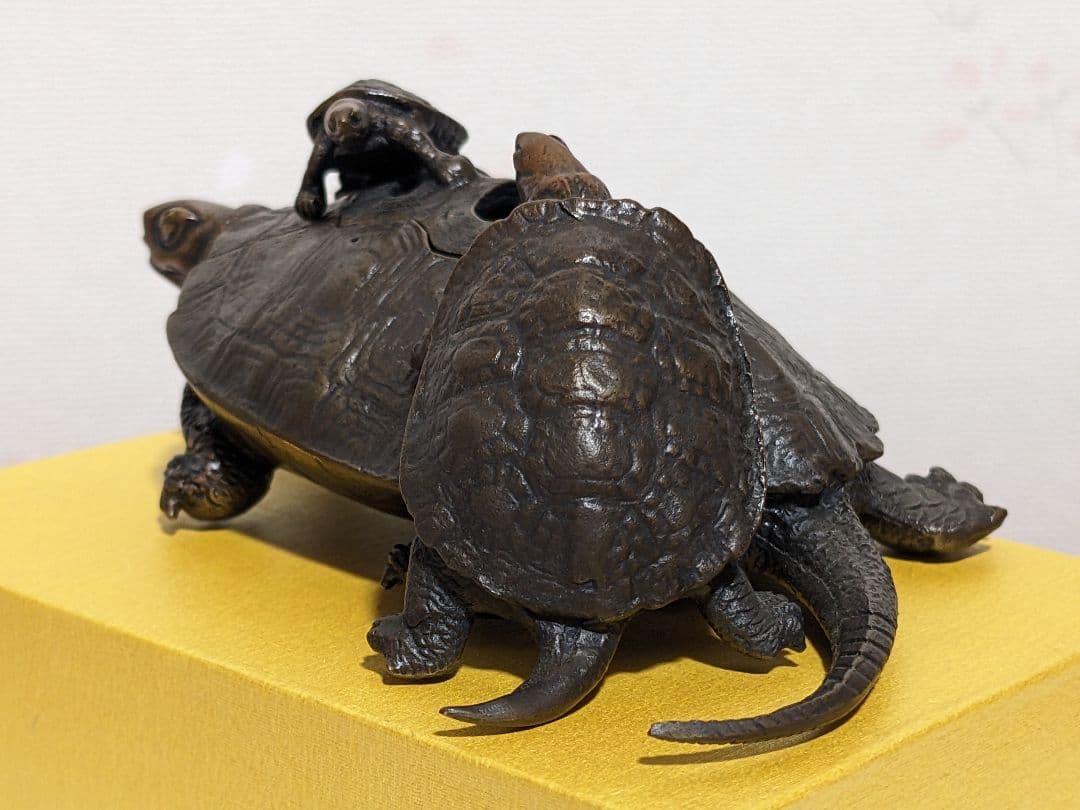 ♦亀形香炉 蝋型細密鋳金 未使用品 高岡銅器 瑞峰 置物 飾り 工芸品 骨董品