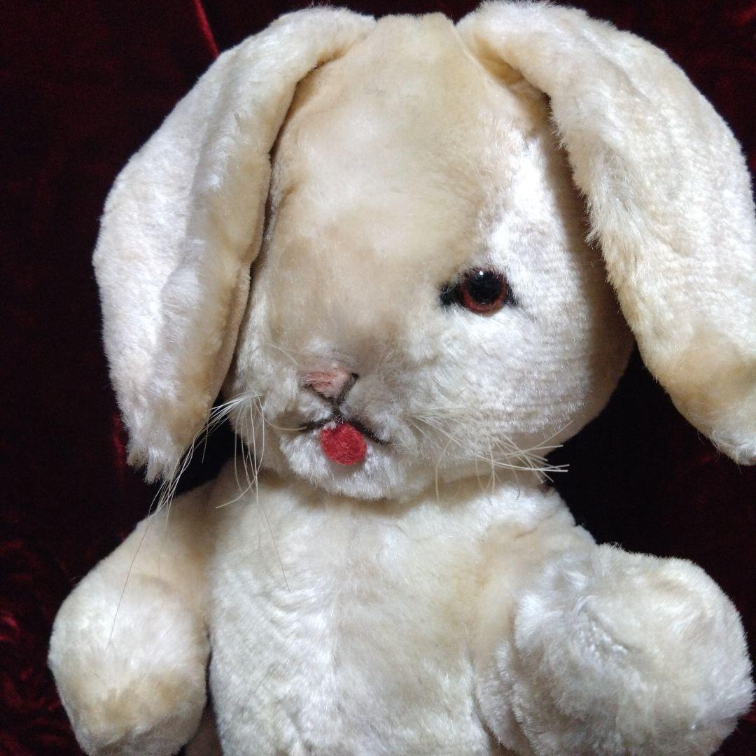 フランスアンティーク白いウサギぬいぐるみ 約25cm