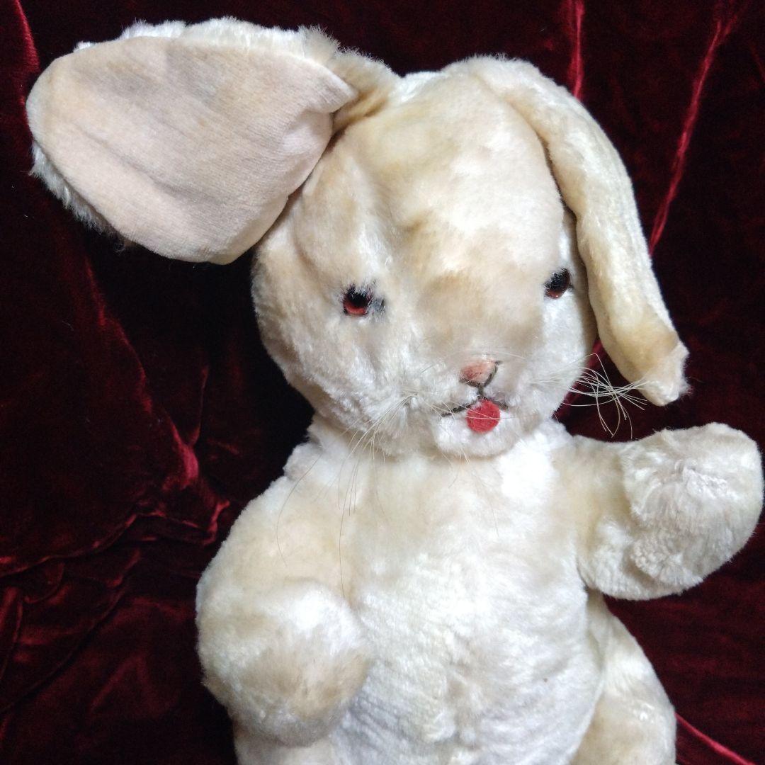 フランスアンティーク白いウサギぬいぐるみ 約25cm