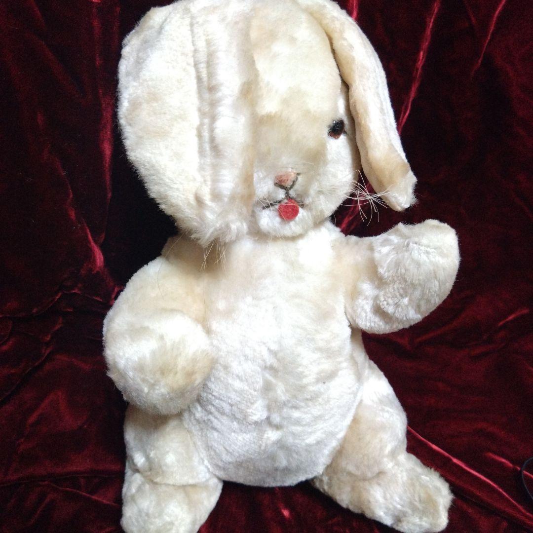 フランスアンティーク白いウサギぬいぐるみ 約25cm