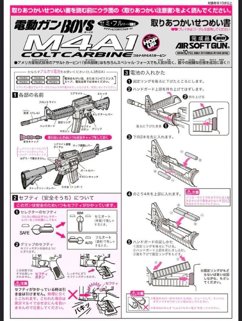 美品　東京マルイ カスタム品　M4A1 ボーイズ　金属ピニオンギア　サバゲー