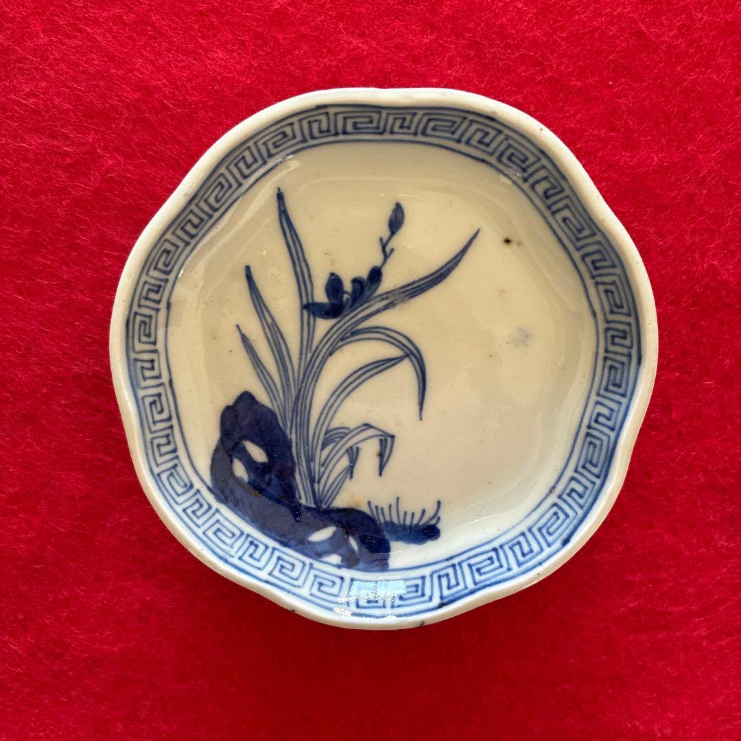 古伊万里　染付　花文　小皿　5枚組