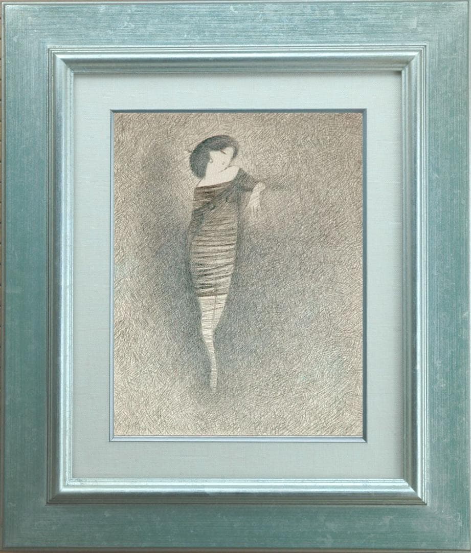 油絵 菅家令子 絵 絵画 インテリア 額付(黒) F3-010111 人物 女性