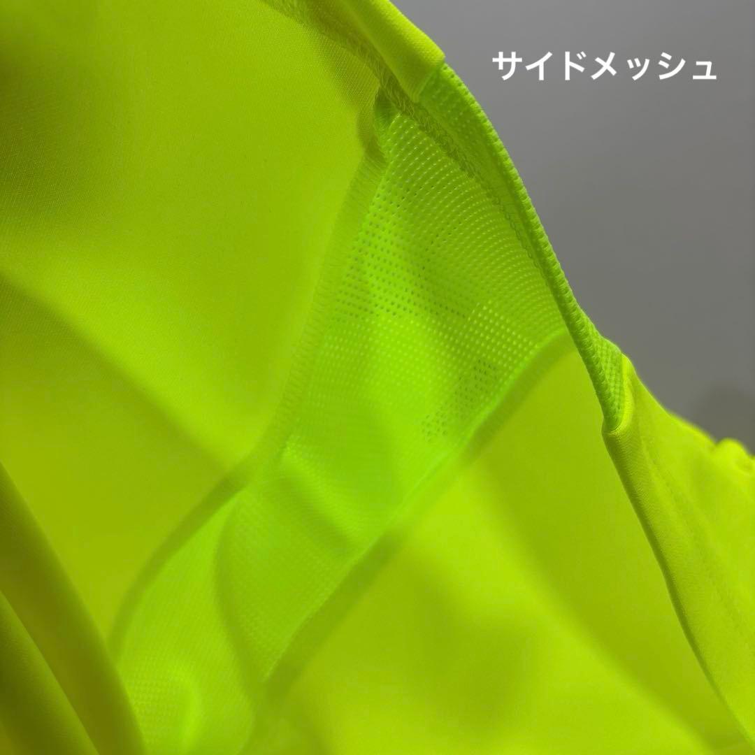 未使用品❗️TFW49 長袖モックネックシャツ　蛍光イエロー　サイドメッシュ　L