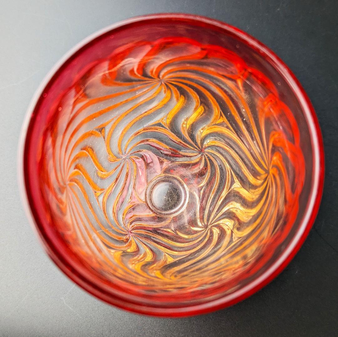 鮮烈な赤★オールドバカラ ローズ グラデーション アンティーク グラス