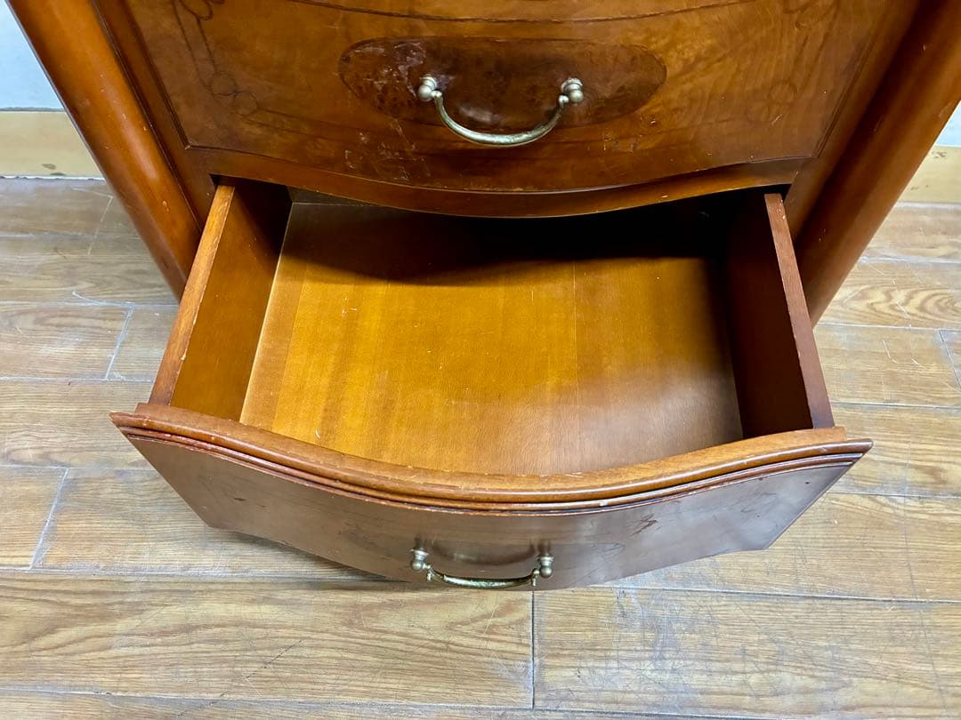 管453☆イタリア製☆アンティーク☆象嵌細工☆3段チェスト